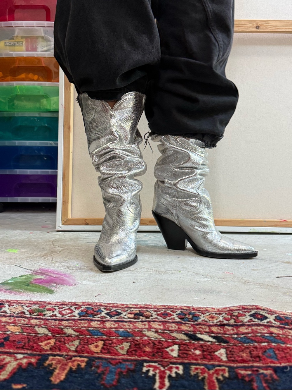 Isabel Marant Iridescent Silver Knee-High Boots